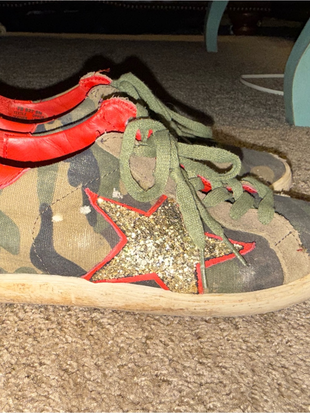 Free bird  Camouflage Slip-Ons with Bright Red Interior